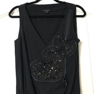 Black Sequin & Zipper dress with pockets